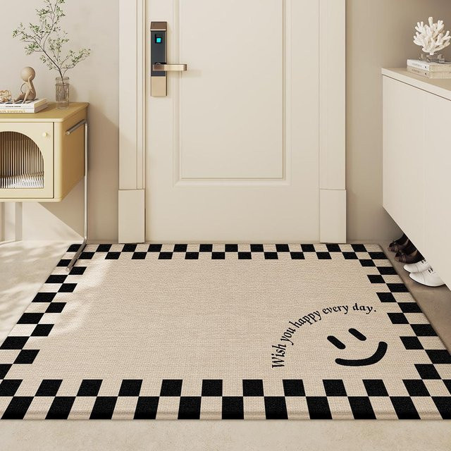 Nordische Fußmatte für den Eingangsbereich, schmutzabweisend und rutschfest, beige, B/T: 80 x 50 cm - Bild 1