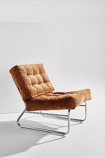 Luca Sessel Manchester Lounge Sessel mit Cord-Bezug und Metallgestell in Beige, Braun oder Orange - Bild 1