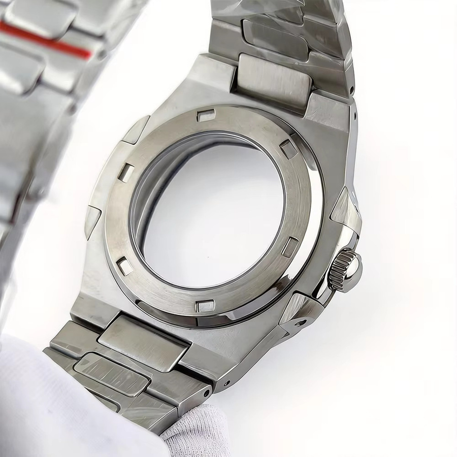 OUMASHI Uhrengehäuse Edelstahl, 41 mm, Silber, Saphirglas - Bild 2