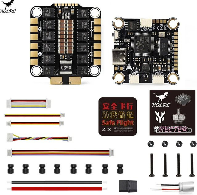 HGLRC SPECTRE F460 MPU6000 60A STACK F405 V2 Flight Controller BLHELI_S 60A 4in1 ESC 30X30mm 2-6S für FPV Freestyle Drohnen - Bild 1