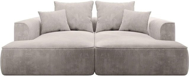 Vente-unique Sofa Pineta in Beige mit Cord-Bezug, Breite: 230 cm - Bild 1