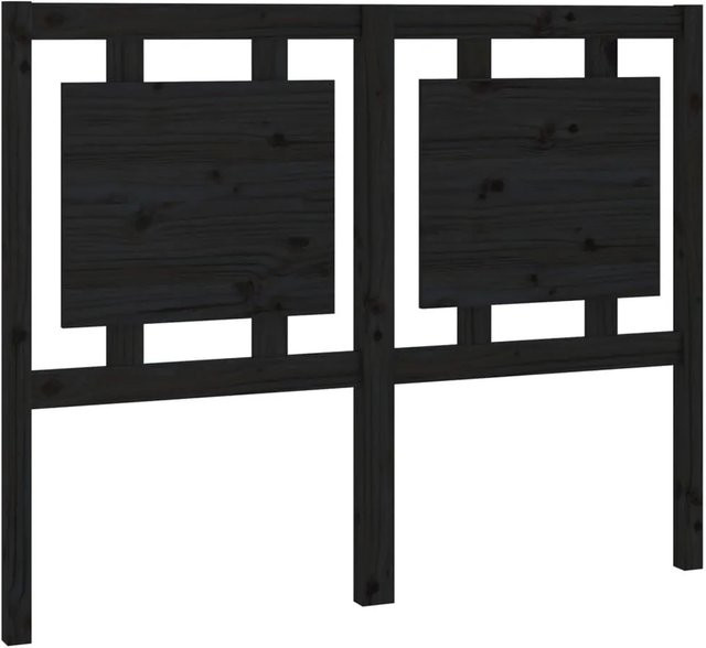 vidaXL Kopfteil aus Kiefer-Massivholz in Schwarz, rustikales Bettgestell, Breite: 125,5 cm, Tiefe: 4 cm, Höhe: 100 cm - Bild 1