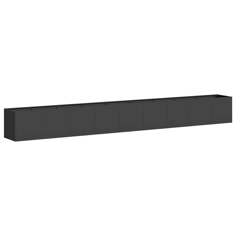 vidaXL Pflanzkübel aus Stahl in Schwarz, B/T/H: 360 x 40 x 40 cm - Bild 2