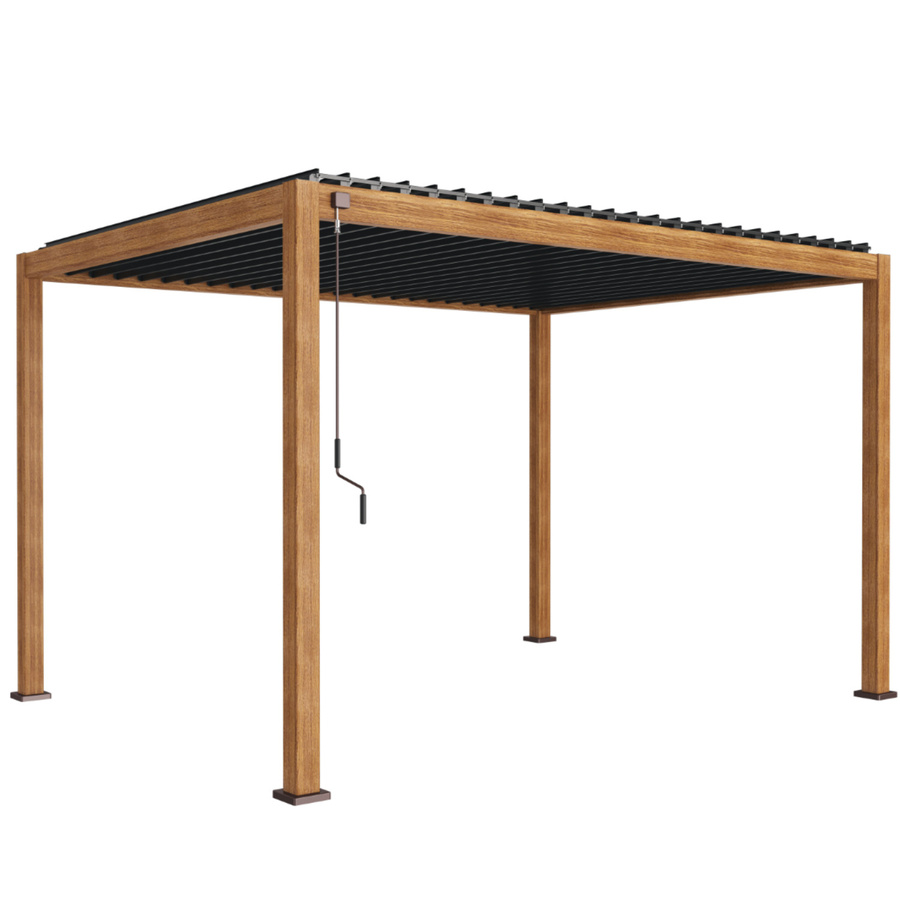 Leco Lamellenpergola Deluxe aus Aluminium mit Lamellendach in Holzoptik, B/T/H: 300 x 300 x 250 cm - Bild 2
