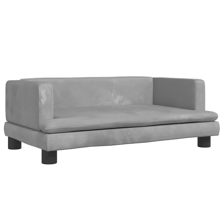 vidaXL Hundebett Sofa aus Samt in Hellgrau B/T/H: 80 x 45 x 30 cm - Bild 2