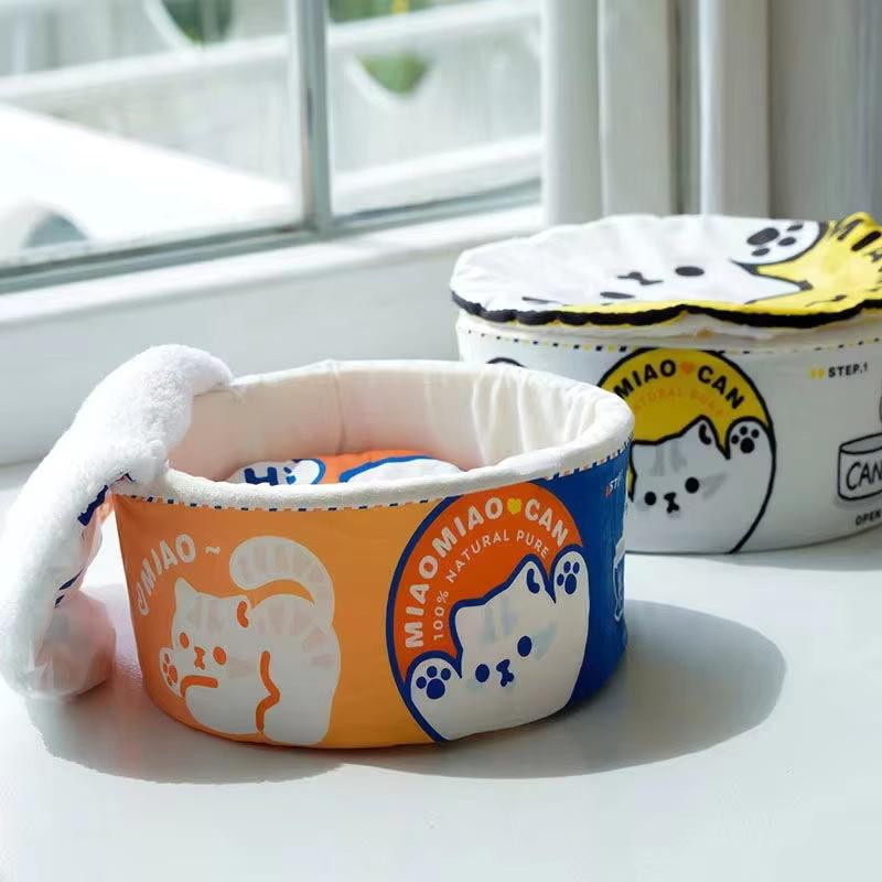 Haustierbett im Instant-Nudel-Design mit herausnehmbarer Matte für Hunde und Katzen, Udon-Cup-Nudeln, Größe L: 50 cm - Bild 2