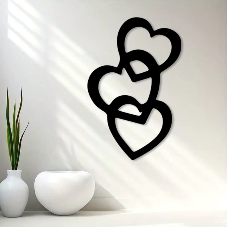 CIFBUY Vintage Eisenherz Wandkunst aus schwarzem Metall als abstrakte Metalldekoration - Bild 4