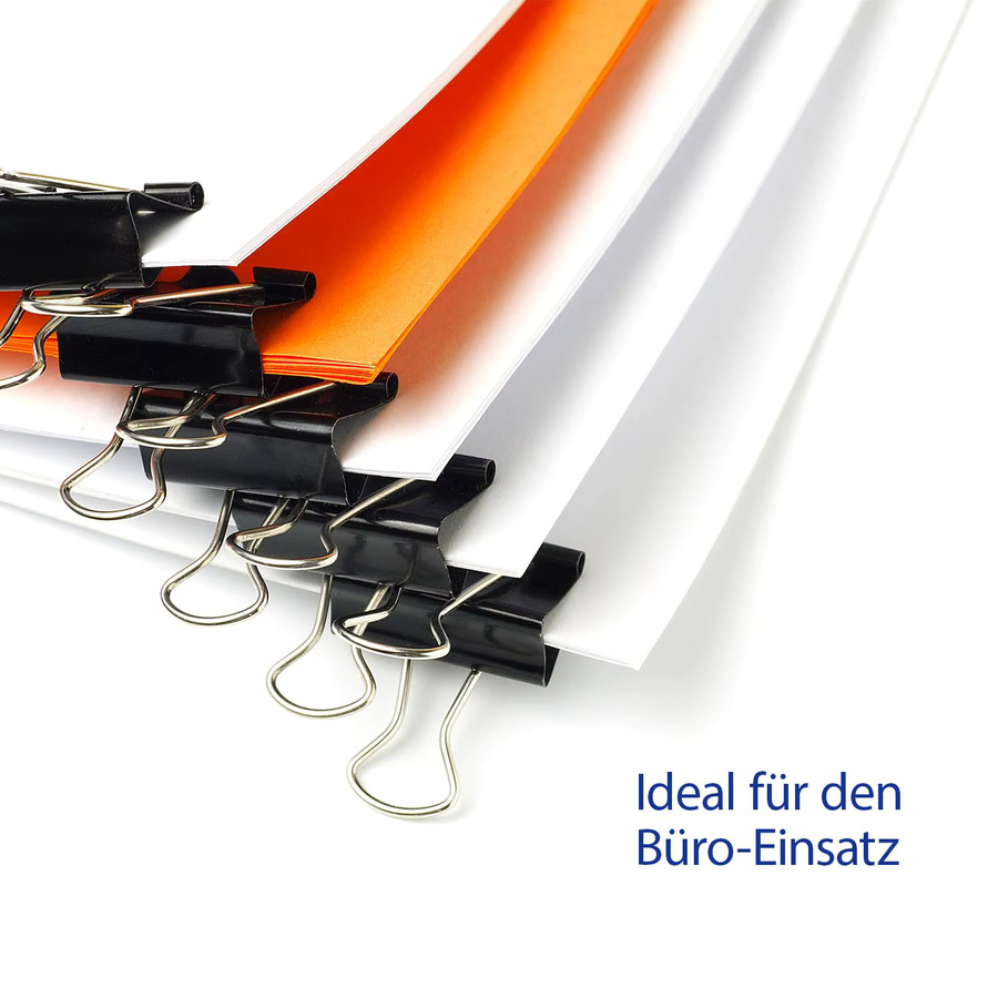 Foldback-Clips aus Metall in Schwarz, 12 Stück, 41 mm Metallklammern für Dokumente - Bild 3