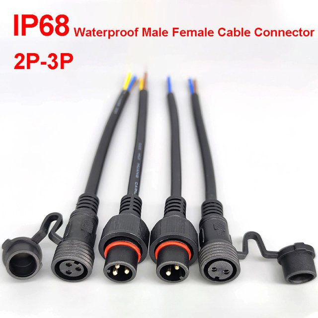 JCD Wasserdichter quadratischer Kabelstecker IP68 für Außen-LED-Leitungen in Schwarz - Bild 1