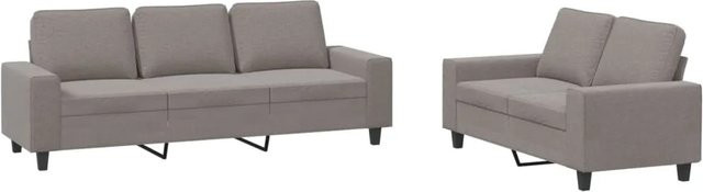 vidaXL 2-teilige Sofagarnitur in Beige aus Stoff mit modernem Design - Bild 1