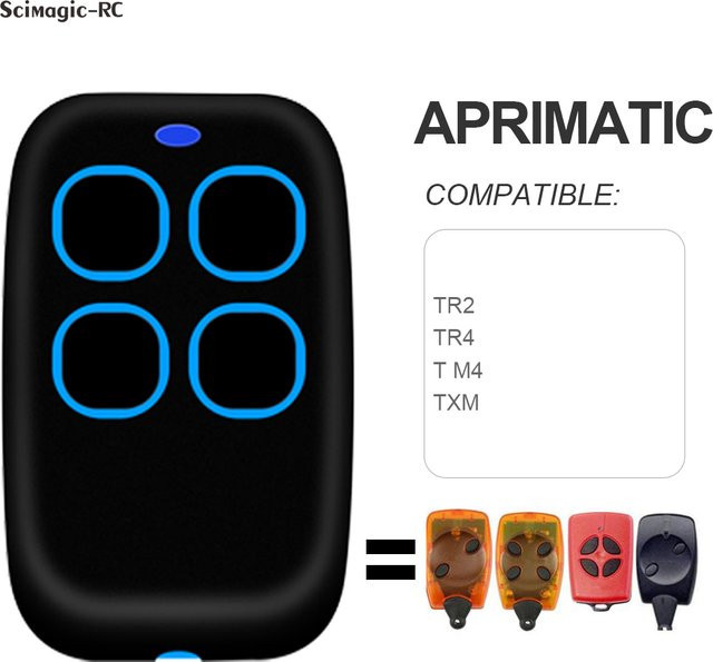 Aprimatic Garagentor-Schlüsselanhänger Multifrequenz-Fernbedienung zum Klonen für TR4 TM4 TXM mit festem Rolling Code 280–868 MHz - Bild 1