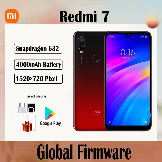 Xiaomi Redmi 7 Smartphone mit Android, Dual-SIM und Dual-Kamera, Farbe: Schwarz, Gebrauchtgerät - Bild 1