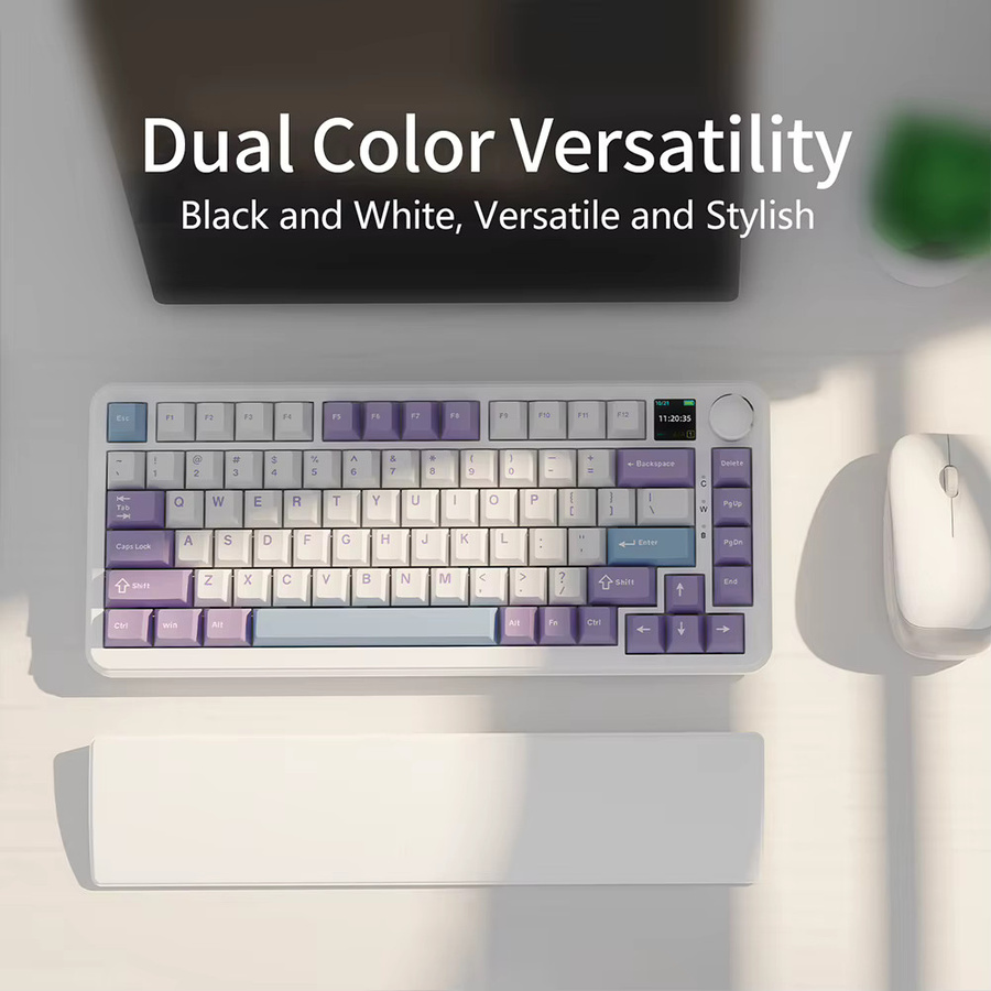 Ergonomische 81-Tasten-Tastatur mit weichem Memory-Schaum und Handstütze in Schwarz - Bild 1