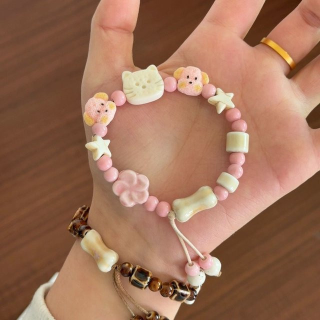 Armband Keramik, Cartoon-Paar und beste Freundin, Unisex - Bild 1