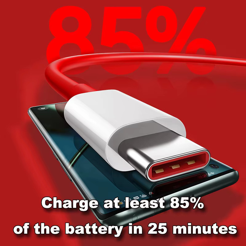 OnePlus Original SUPERVOOC USB-C Schnellladekabel mit 150W für One Plus 13R 13 12 12R 11 10 Nord 4 und OPPO in Rot - Bild 5