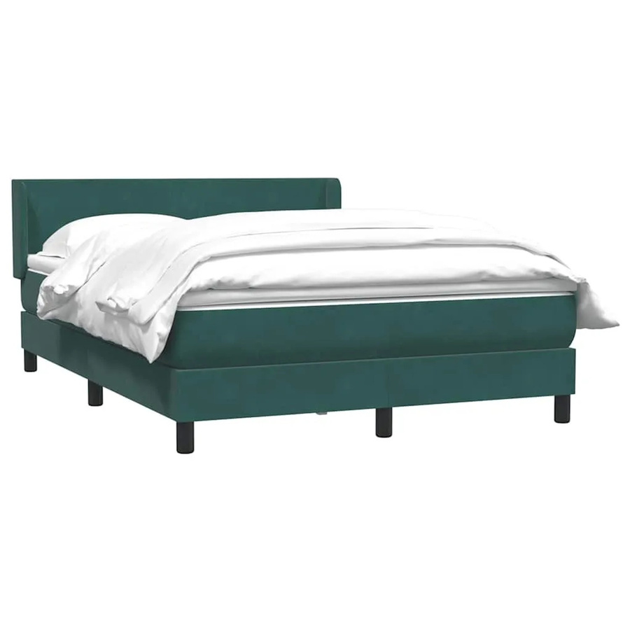 vidaXL Boxspringbett mit Matratze in Dunkelgrün aus Samt, Hybridbett mit Taschenfederkern, B/T: 160 x 220 cm - Bild 2