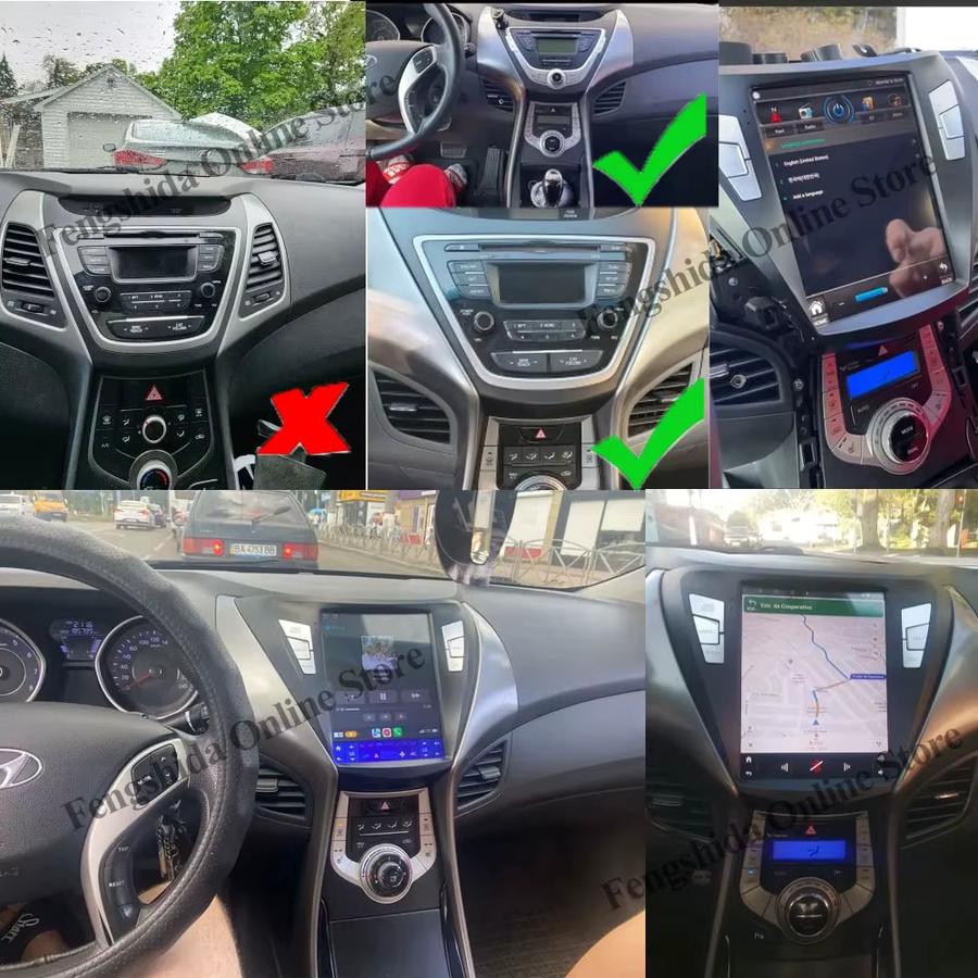 FengShiDa Android 16 Autoradio für Hyundai Elantra Avante I35 2011 - 2016 mit 9,7 Zoll Display, GPS, WiFi, 4G und Carplay in Schwarz - Bild 2
