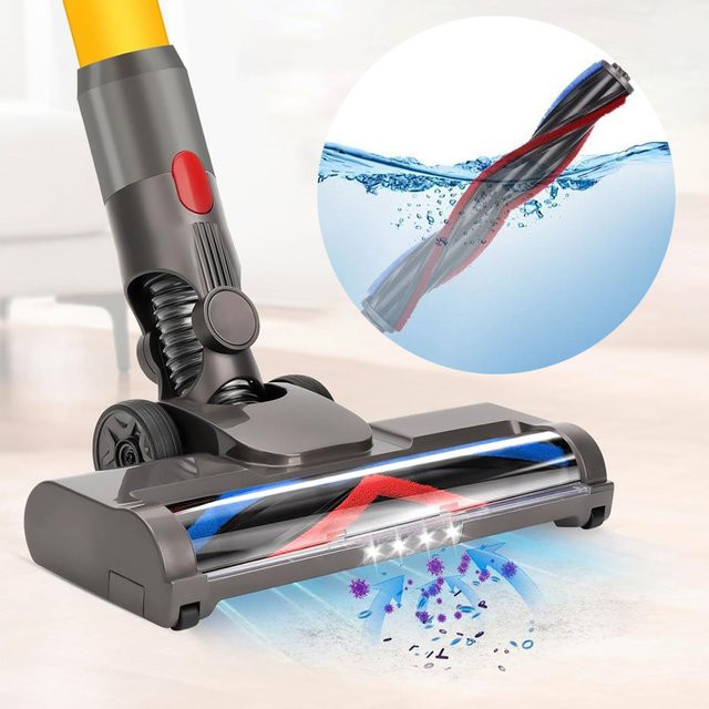 Dyson Reinigungsbürstenkopf mit Turbo-Borstenrolle und LED-Leuchten für V7 V8 V10 V11 V15 Staubsauger, geeignet für Teppich und Hartholz - Bild 1