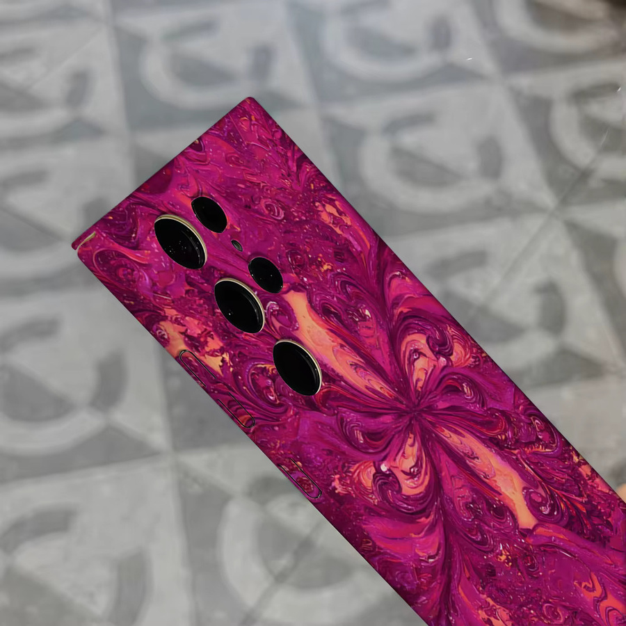 Stoßfeste Doppelschicht Handyhülle Magenta Swirl für Samsung Galaxy S25 Ultra, S24 und S23 Ultra Plus in Pink und Purple - Bild 5