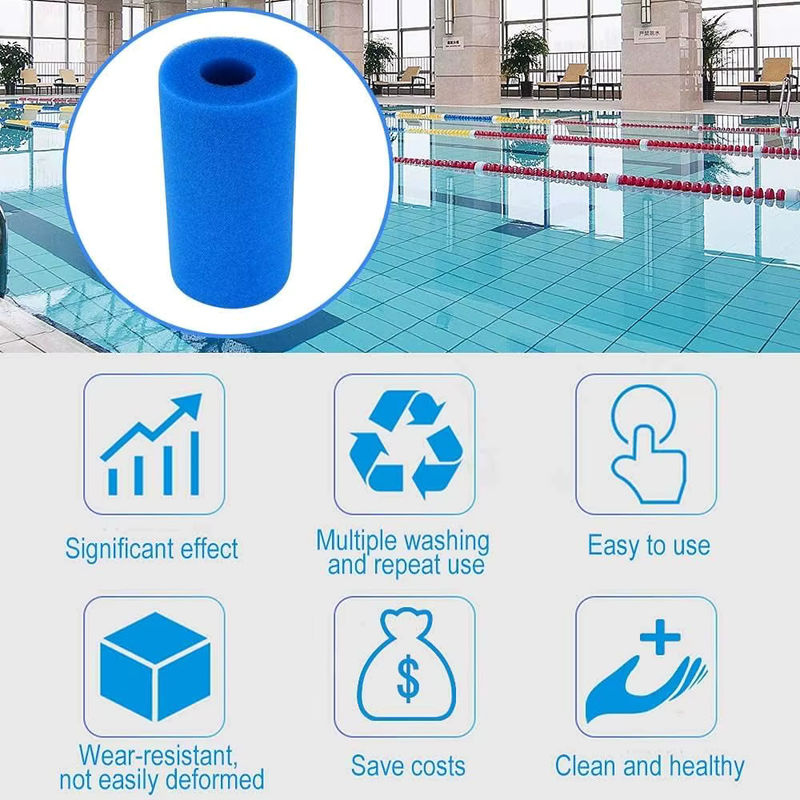 Intex Typ A Schwimmbad Filter Schaumstoff Reiniger Blau, wiederverwendbarer Biofoam Schwamm für Pool-Teile - Bild 3