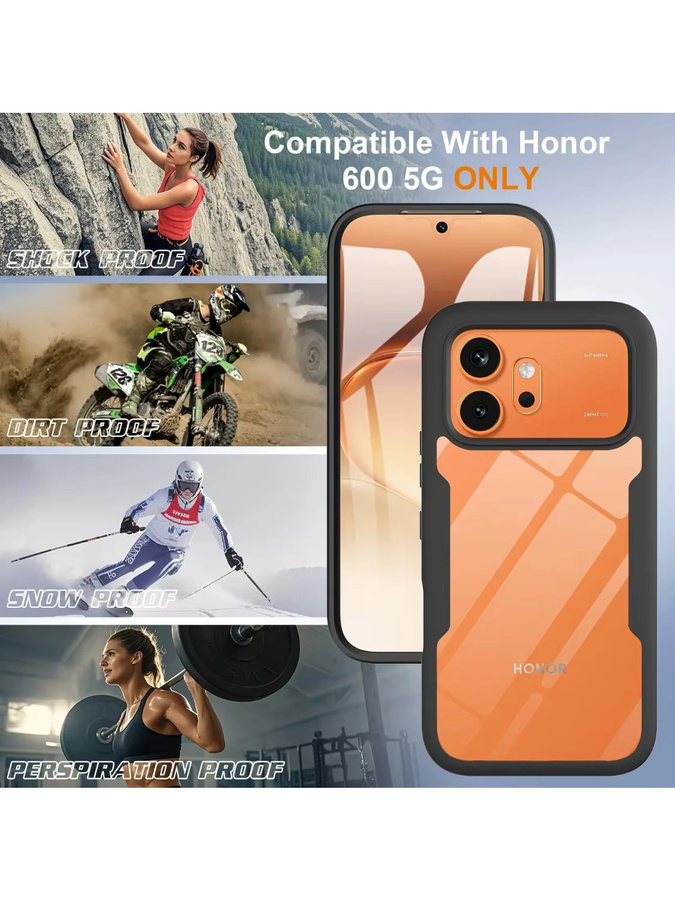 Transparente 360-Grad-Schutzhülle für Honor 600 Pro und Honor 600 5G aus PC und TPU, stoßfest und kratzfest - Bild 6