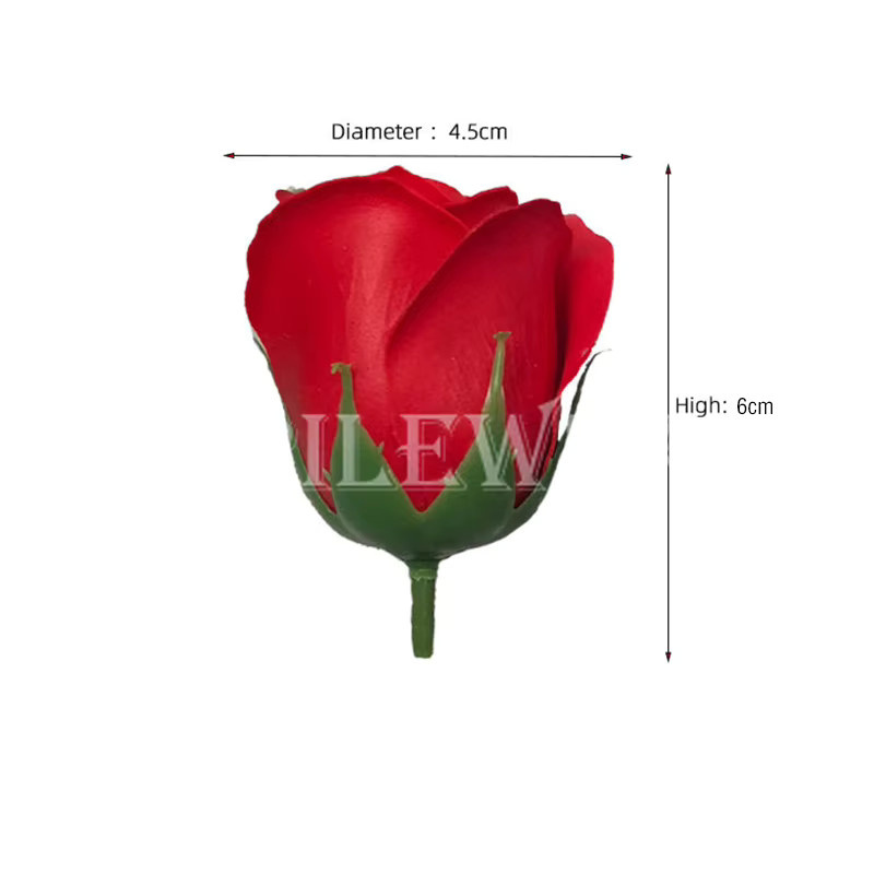 12 Stück Künstliche Rosen von Spilewka in Weiß, Handgefertigte Seifenblumen-Dekoration für Hochzeit, Valentinstag und Party, B/H/T: 4,5 x 6 x 6 cm - Bild 3