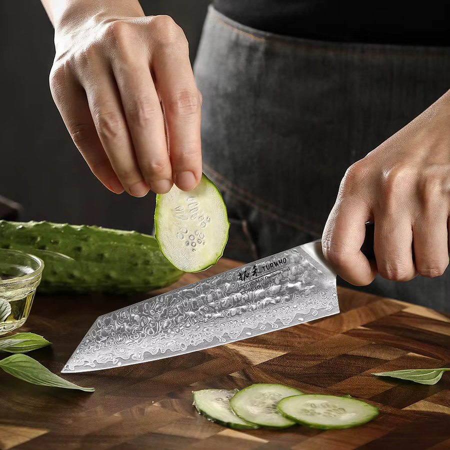 TURWHO Bunka Kiritsuke Kochmesser aus 67-lagigem Damaszener Stahl, 15,24 cm Allzweckmesser für die professionelle Küche - Bild 4