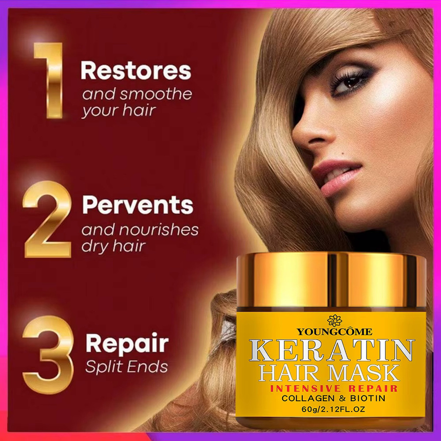YOUNGCOME Haaröl mit Biotin, Kollagen, Keratin, für trockenes Haar - Bild 4