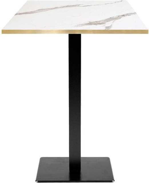 RestooTab Stehtisch Milan quadratisch mit weißer, grauer Platte und schwarzem Gestell, B/T/H: 60 x 60 x 113 cm - Bild 1