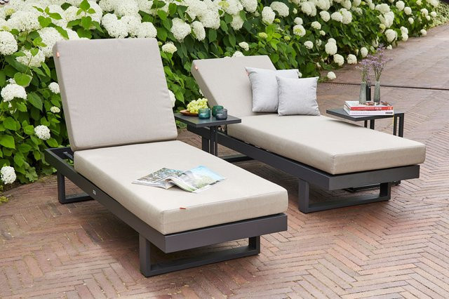 Siena Garden Avenia Dining-Bank und Liege aus Aluminium in Anthrazit und Taupe meliert inklusive Sitz- und Rückenkissen, B/H/T: 73 x 195 x 70 cm - Bild 1