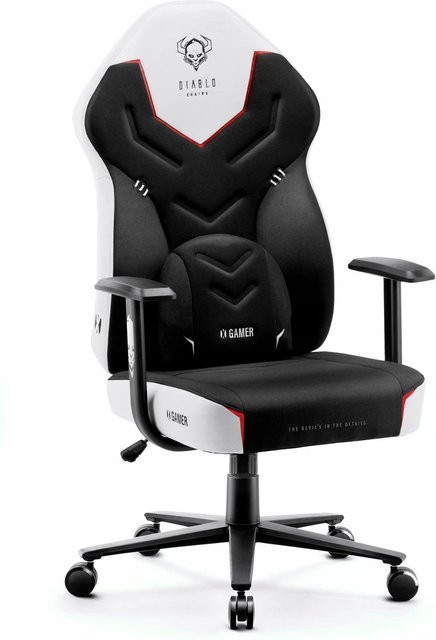 Diablo Chairs X-Gamer Gamingstuhl aus Stoff in Schwarz-Weiß - Bild 1