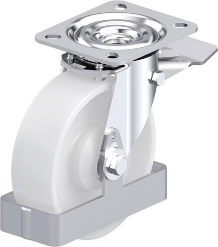 Blickle Stahlblech-Lenkrolle L-PO 125KA-ST-FS in Weiß, Rad-Durchmesser: 125 mm, Tragfähigkeit: 250 kg - Bild 1