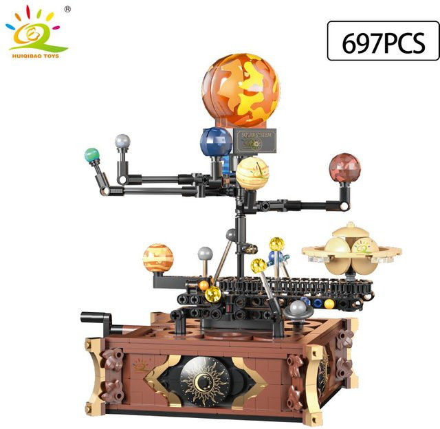 MOC Weltraum Sonnensystem Umlaufbahn Planet Modell aus Bausteinen, Multicolor, Dekoration für Kinder und Schreibtisch - Bild 1