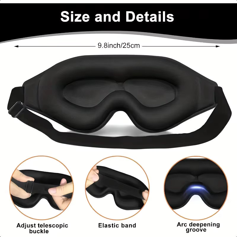 3D-Augenmaske, Blackout, Unisex - Bild 4