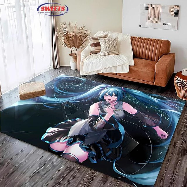 Karpetti Teppich H-Hatsune MM1ku mit Cartoon-Design, rutschfest und bunt, B: 60 cm, T: 90 cm - Bild 1