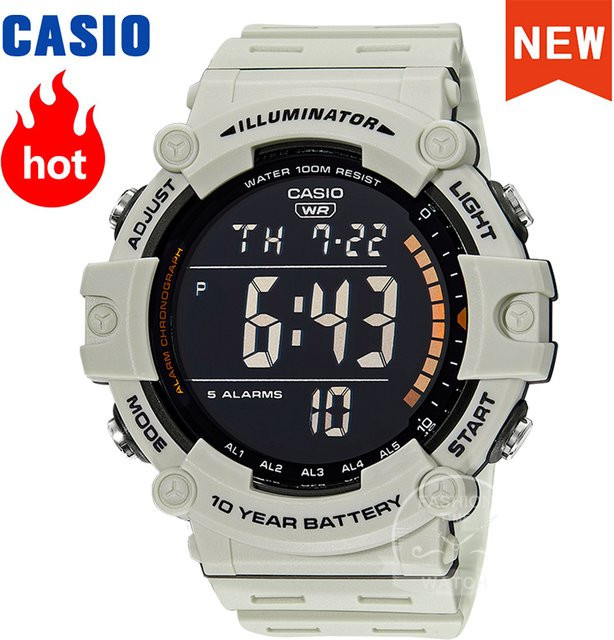 Casio Digitaluhr, Herren, Grau, Kunststoff, Rund - Bild 1