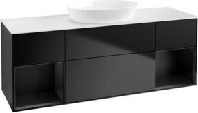 V&B Waschtischunterschrank Finion mit Wandbeleuchtung in Blau lackiert, Breite: 160 cm, Tiefe: 50,1 cm, Höhe: 50,1 cm - Bild 1