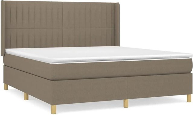 vidaXL Boxspringbett mit Matratze Hybrid-Design in Taupe, B/T/H: 160 x 200 x 128 cm - Bild 1