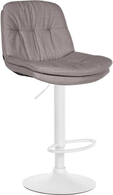 DELUKE Barhocker MITUN, höhenverstellbarer Barstuhl aus Stoff in Grau mit Lehne und 360 Grad Drehbarkeit, B/T/H: 46 x 54 x 92 cm - Bild 1