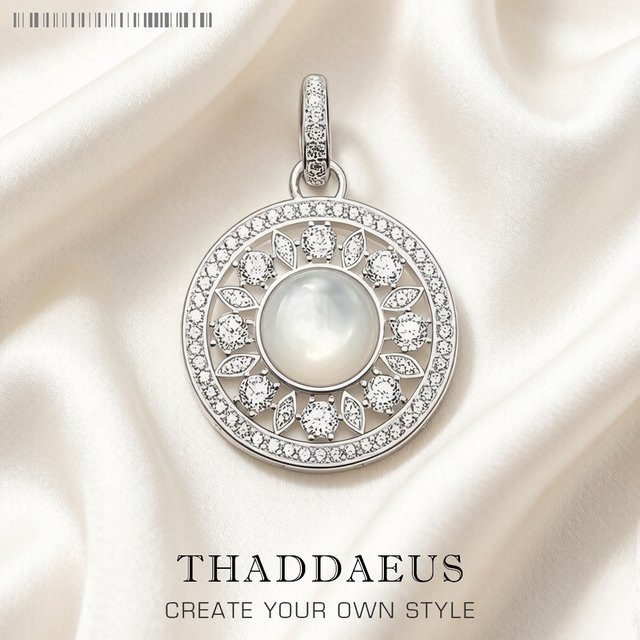 Thaddaeus Anhänger 925 Silber, Weiß, Kristall, Damen - Bild 1
