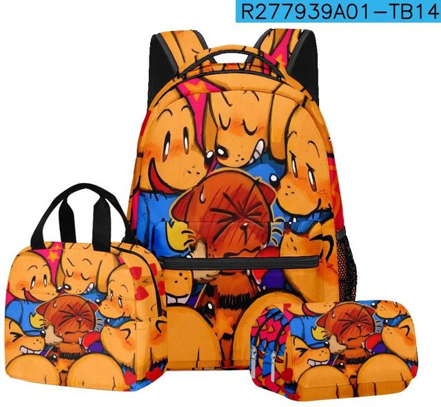 Fancy Style Studio 3er Set Schulset mit Cartoon Hund Motiv in Mehrfarbig für Schüler bestehend aus Rucksack, Lunchtasche und Federmäppchen - Bild 1