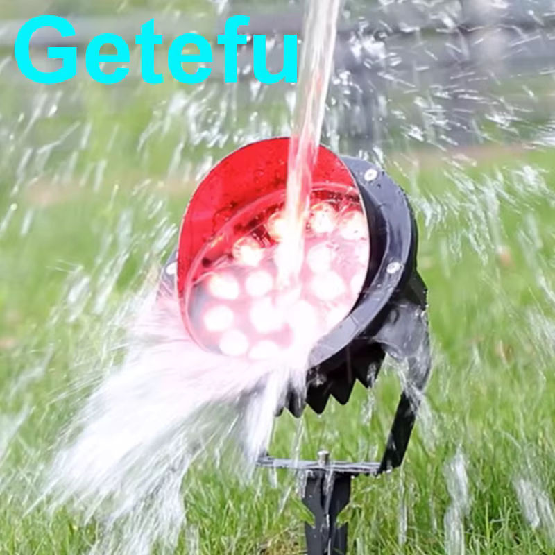 Getefu LED Gartenstrahler mit Spike für Außenbereich, RGB Multicolor und Weiß, Outdoor Flutlicht für Landschaftsbeleuchtung und Bäume, Schwarz - Bild 4