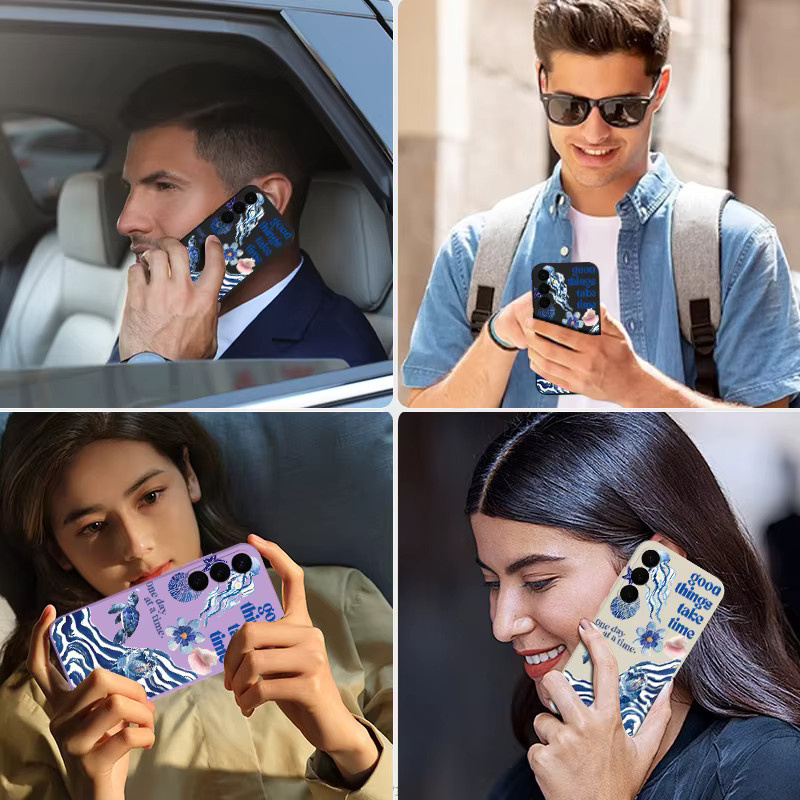 Magnetische weiche Schutzhülle mit Meeresschildkröte in Wellen für Samsung Galaxy S25 S24 S23 S22 Ultra Plus und S24 FE, Farbe: Weiß, MagSafe kompatibel - Bild 3