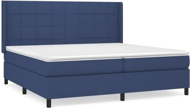 vidaXL Boxspringbett Hybrid mit Matratze und Kopfteil in Blau, B/T/H: 200 x 200 x 118 cm - Bild 1