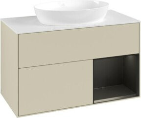 V&B Waschtischunterschrank Finion 100 in Blau und Grau lackiert, Breite: 100 cm, Tiefe: 50,1 cm, Höhe: 50,1 cm - Bild 1