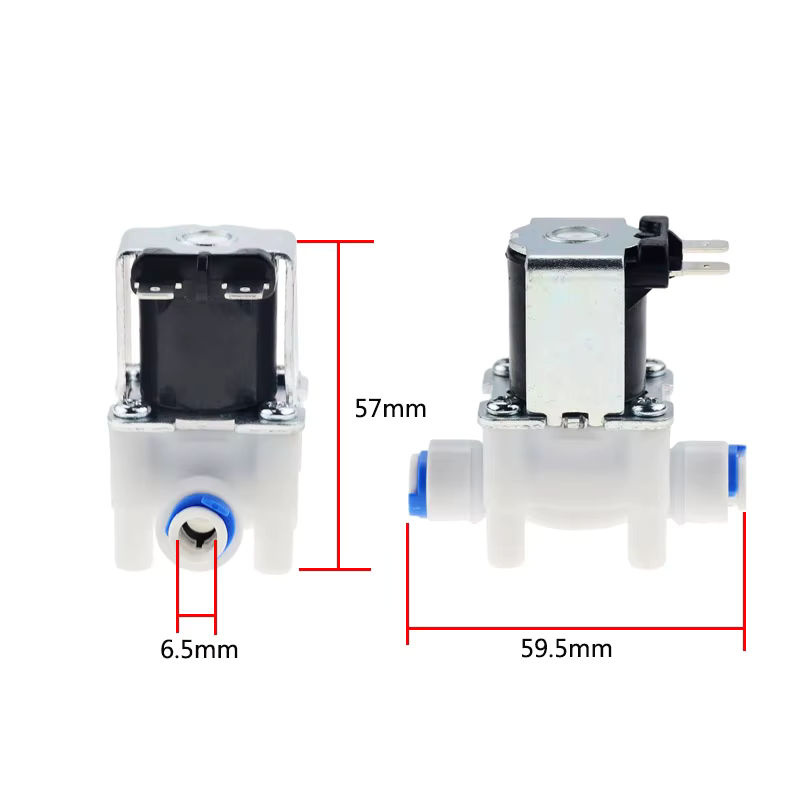 xmshxltd Kunststoff-Magnetventil 1/4'' für Wasserinlass und Ablass, normalerweise geschlossen, AC220V DC12V/24V - Bild 3