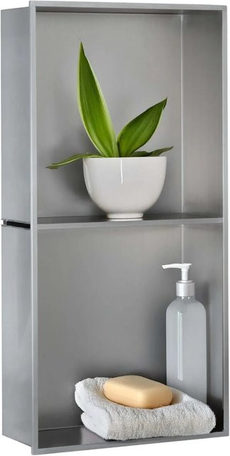 Dalsys Wandnische aus Edelstahl in Silber, B/T/H: 60 x 30 x 12 cm - Bild 1