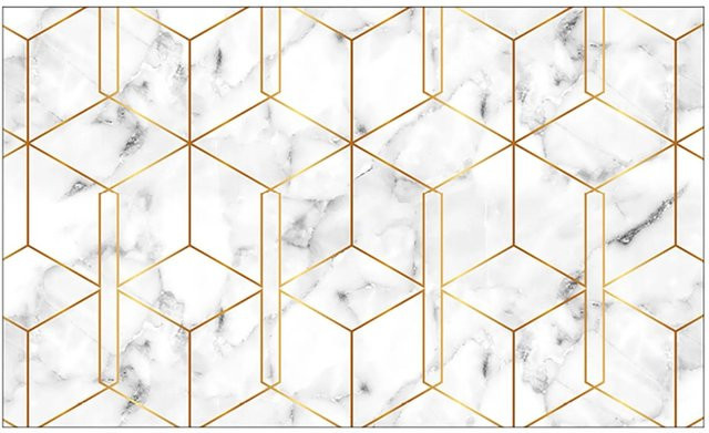 MySpotti Küchenrückwand Profix Cucina Nicole in Gold-Weiß aus Aluminiumverbundwerkstoff B/H: 100 x 60 cm - Bild 1