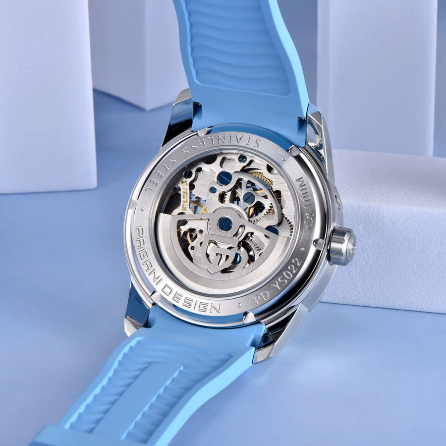 PAGANI DESIGN Armbanduhr, Tourbillon-Skelett, Mechanisch, Edelstahl, Kautschuk, Herren - Bild 3