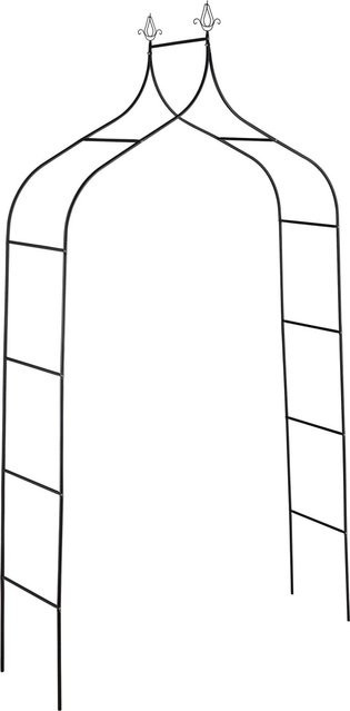 Wetterfester Rosenbogen aus Stahl von Relaxdays in Schwarz, B/H/T: 140 x 260 x 38 cm - Bild 1